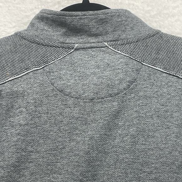 Johnston and Murphy Sweater Mens XL Gray 1/4 Zip Vintage Washed Pullover Golf - Picture 5 of 10